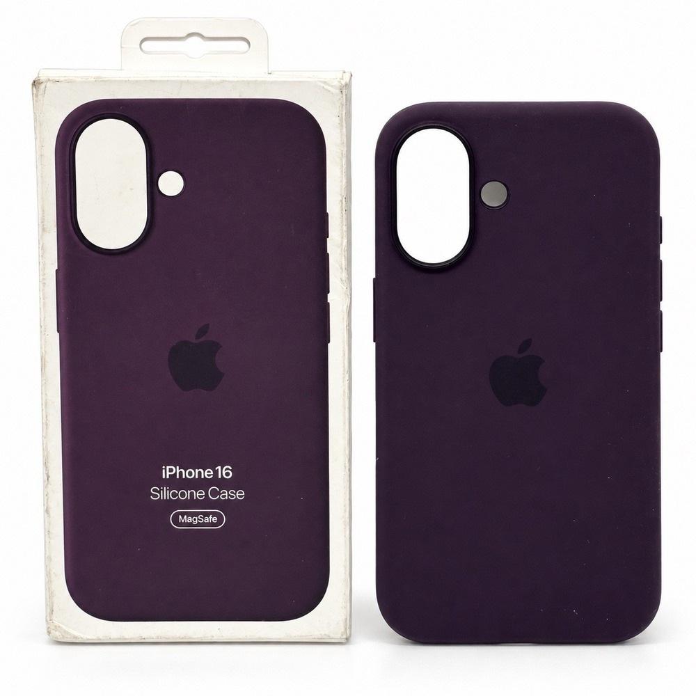 Apple iPhone 16 Silicone Case with MagSafe Plum Purple A3313 With Box